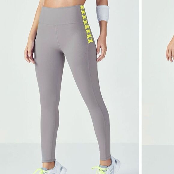 Fabletics Define PowerHold High-Waisted Legging leggings grey Pebble leaf size X - Picture 2 of 7